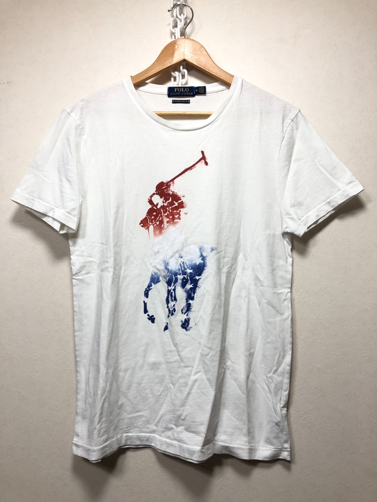 104012 POLO RALPH LAUREN CUSTOM SLIM FIT 半袖 カットソー M ホワイト Tシャツ ポロ ラルフローレン