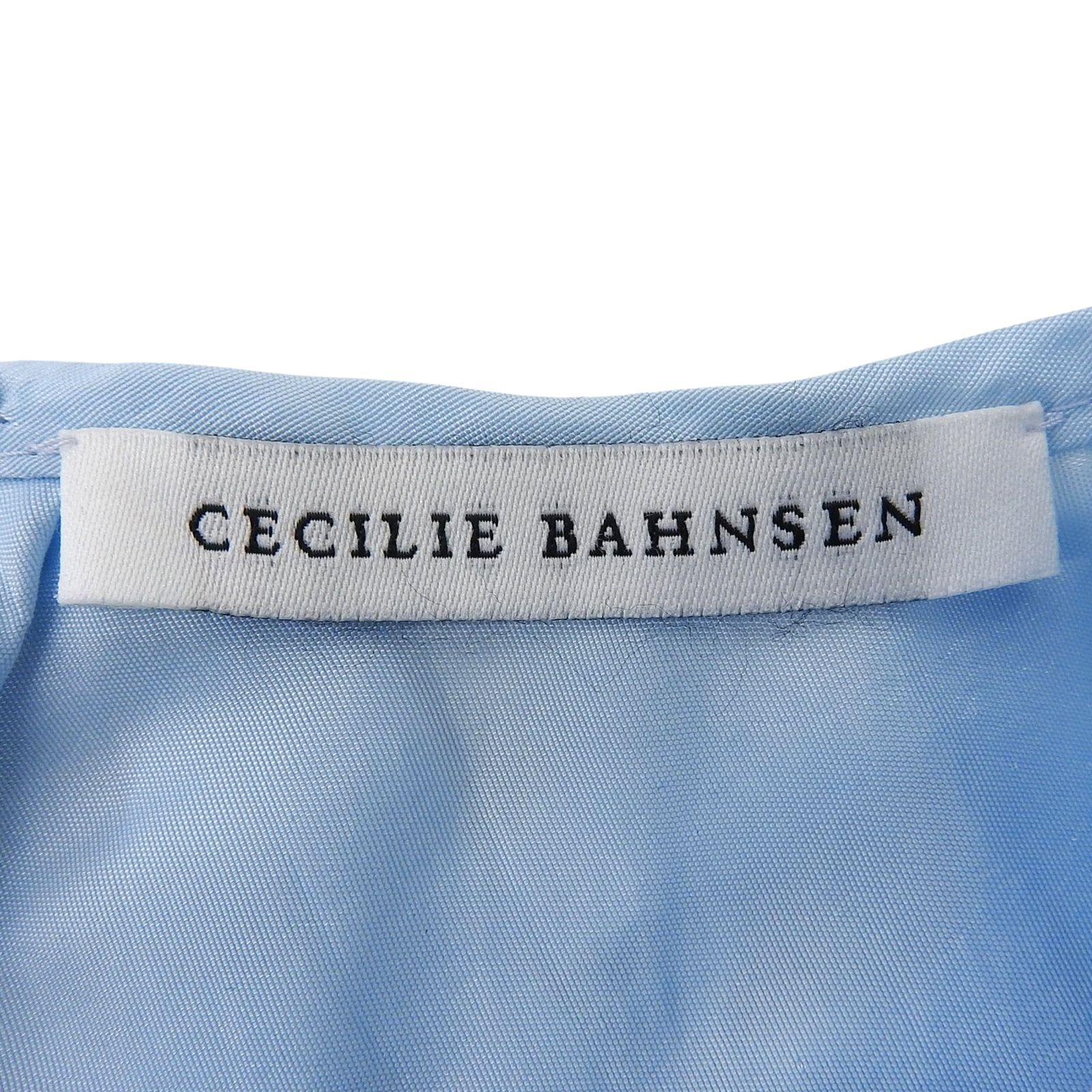 極美品▲CECILIE BAHNSEN セシリー バンセン 21SS SC21-0006 Carrie Top フリルギャザー パフスリーブ ブラウス ライトブルー UK6 レディース 極美品△CECILIE BAHNSEN セシリー バンセン 21SS SC21-0006 Carrie