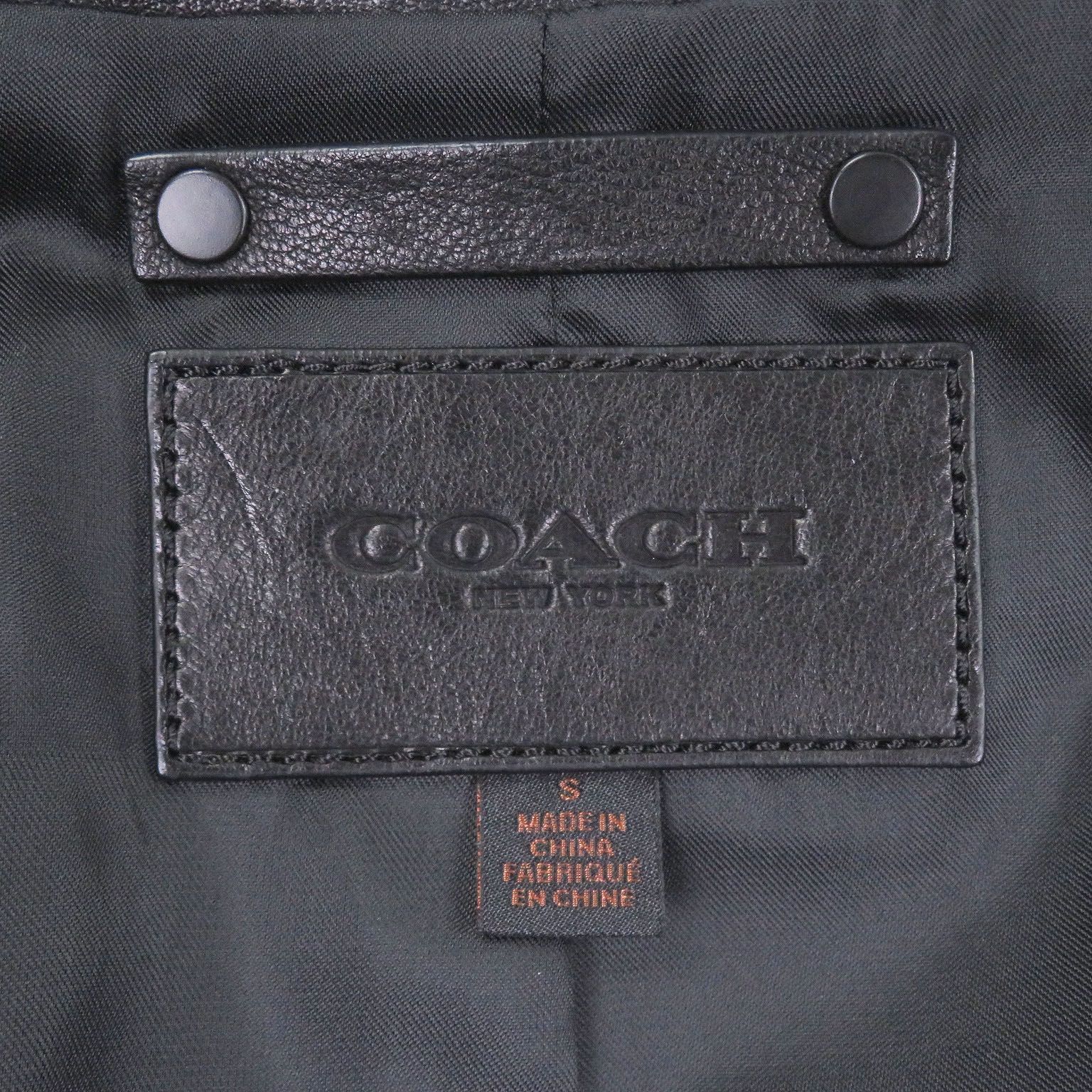 美品□COACH コーチ 羊革 ダブルジップ 中綿入り シングルライダース