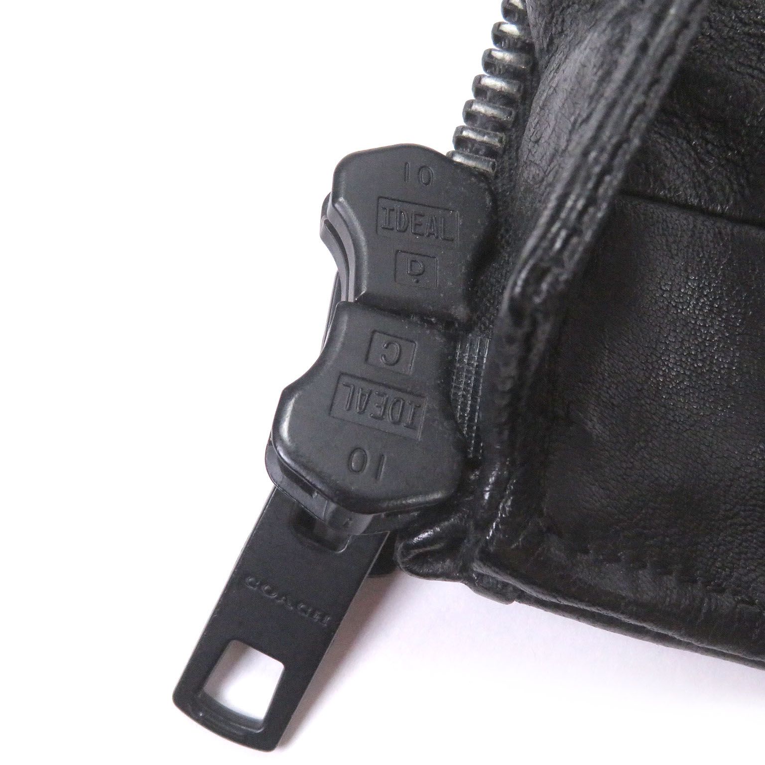 美品□COACH コーチ 羊革 ダブルジップ 中綿入り シングルライダース