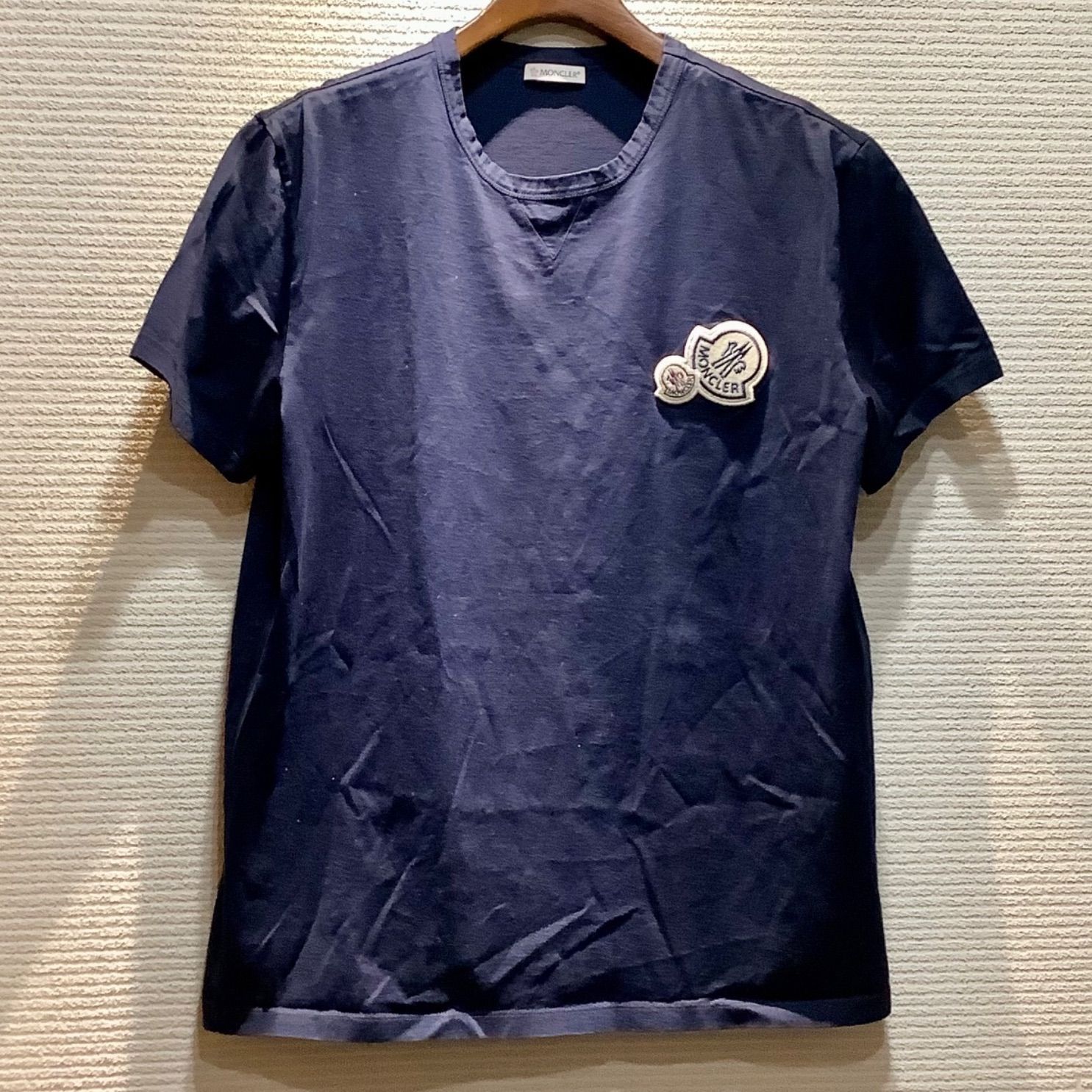 モンクレール MONCLER ダブルワッペン Tシャツ カットソー 丸首 半袖 