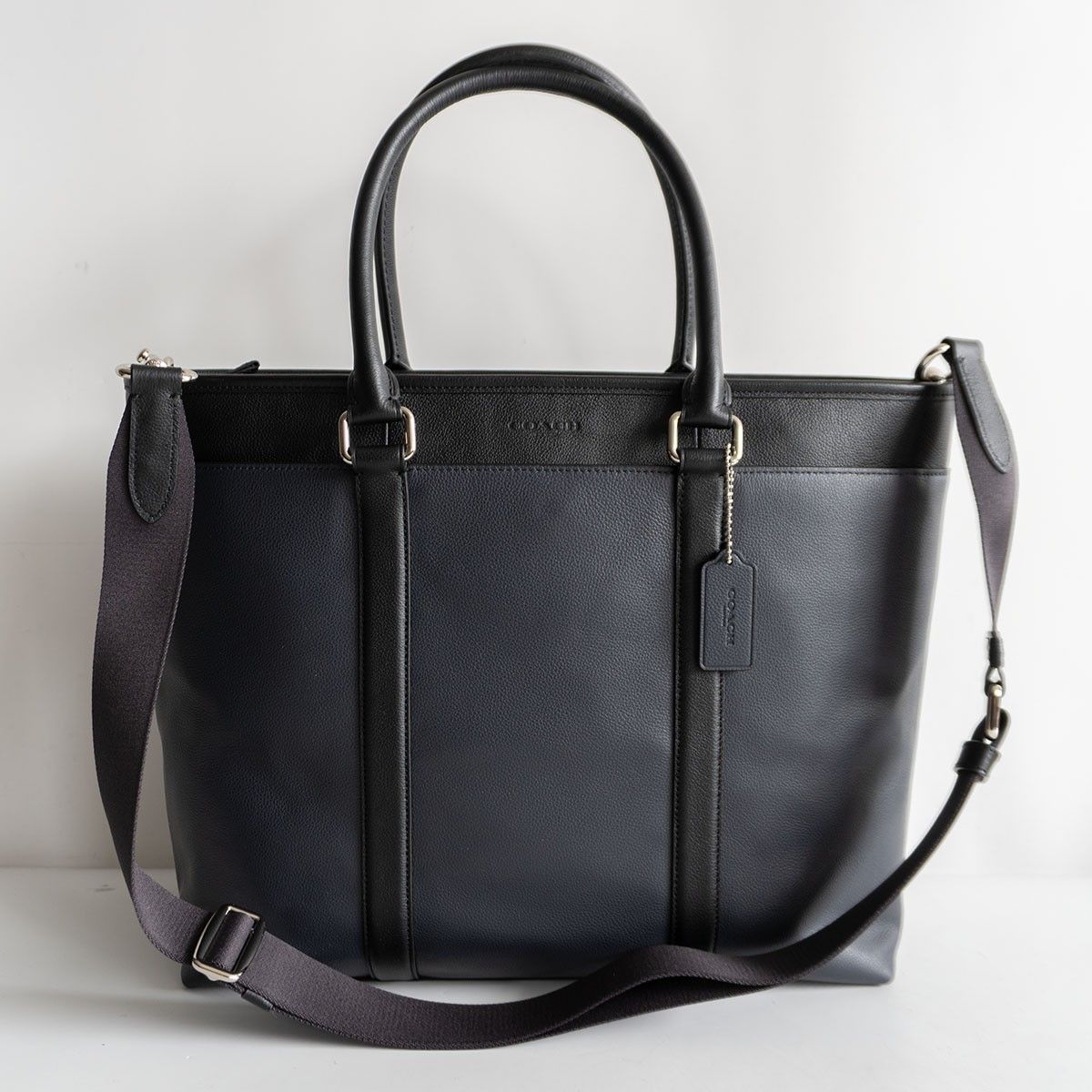 美品】COACH【F54758/2WAY スムース レザー トートバッグ】 ブラック