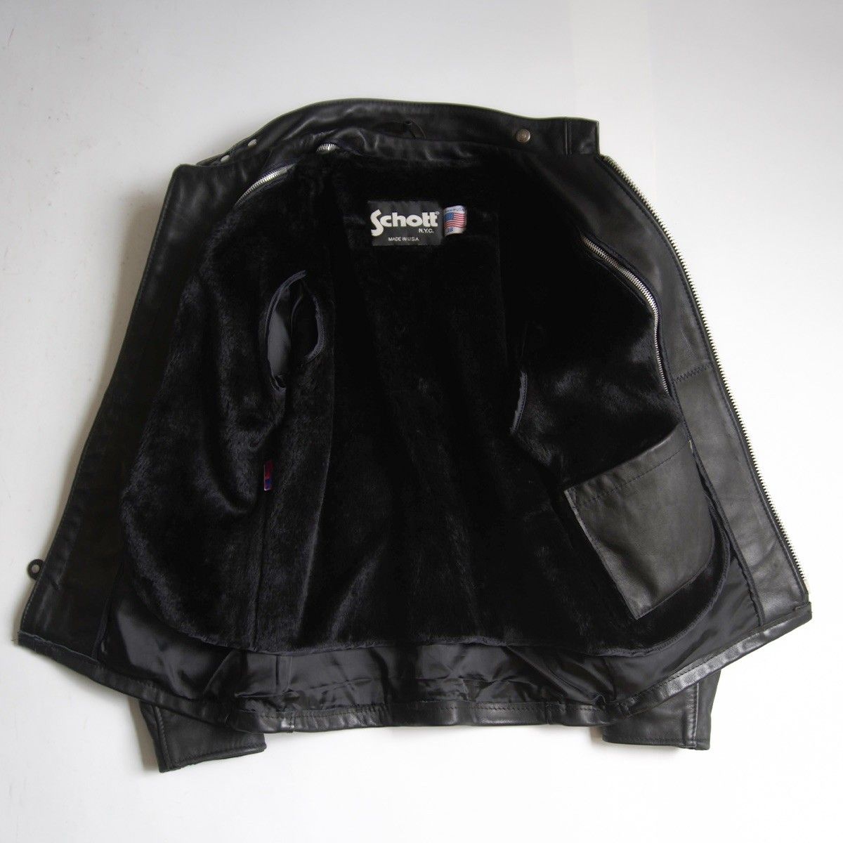 美品】SCHOTT【641/シングルライダースジャケット】38 ボアライナー