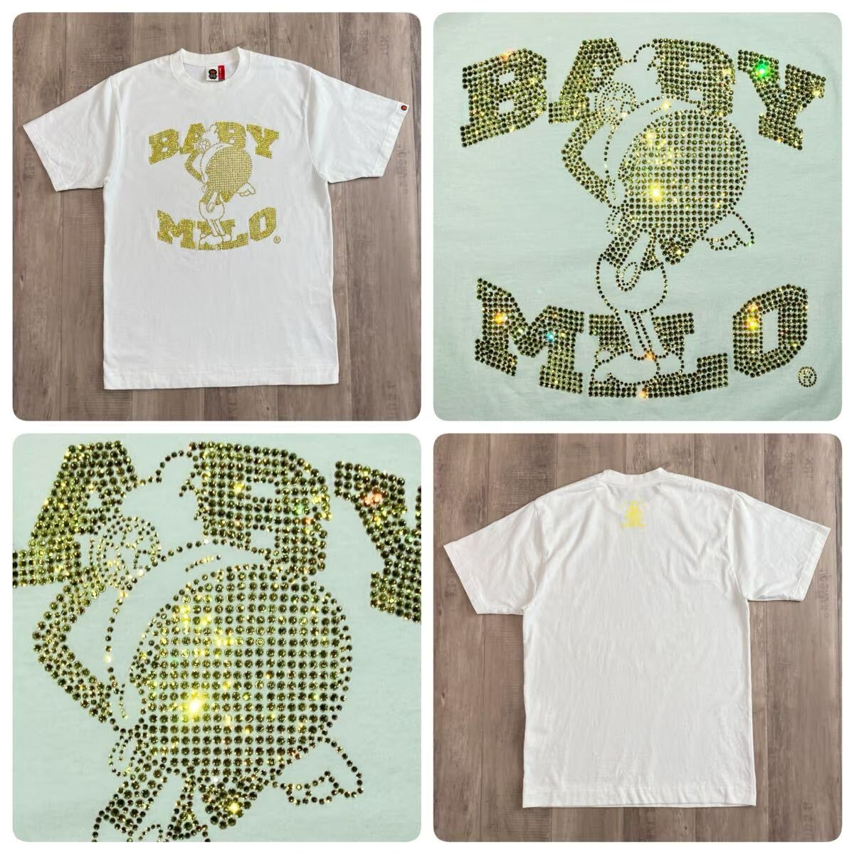 スワロフスキー MILO Tシャツ Mサイズ a bathing ape BAPE Swarovski 
