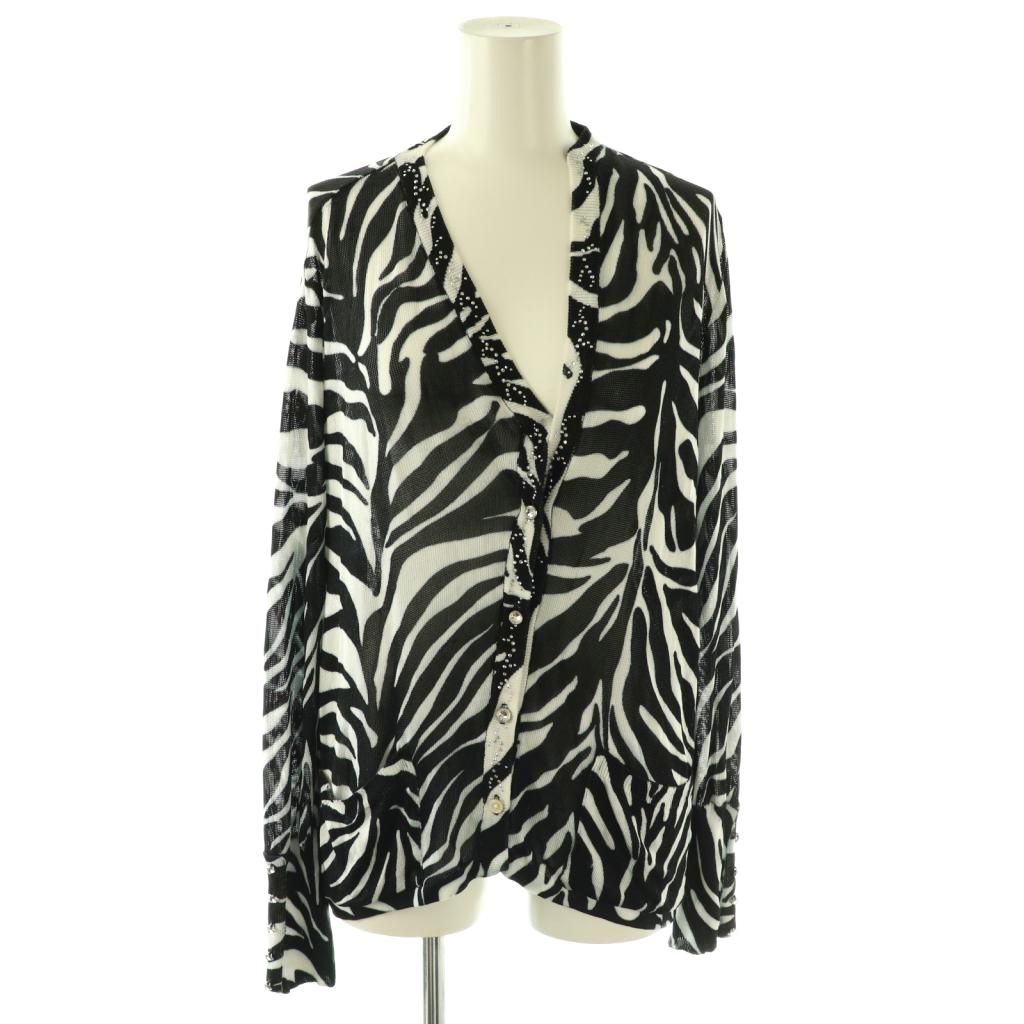 イタリヤ 伊太利屋 カーディガン 長袖 シアー ビジュー ラインストーン