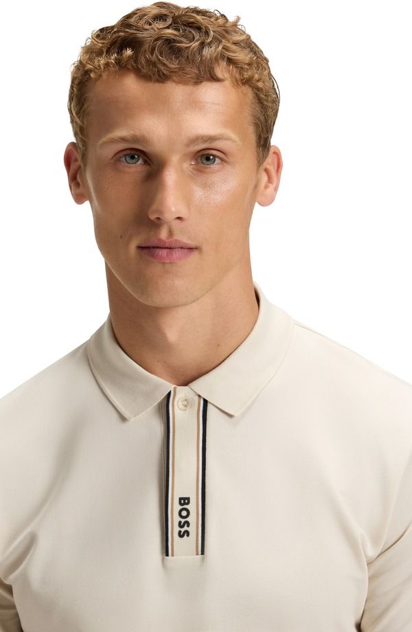 ボス メンズ トップス ポロシャツ コットン BOSS Paddy Cotton Polopen White ホワイト