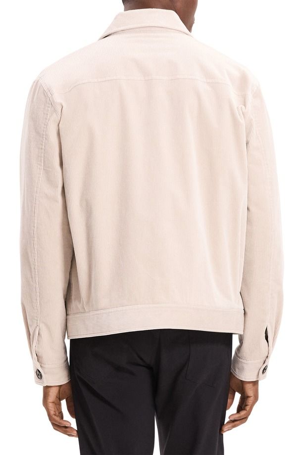 セオリー メンズ アウター ジャケット・ブルゾン コーデュロイ Theory Perfect Corduroy ButtonUp Jacket Alabaster