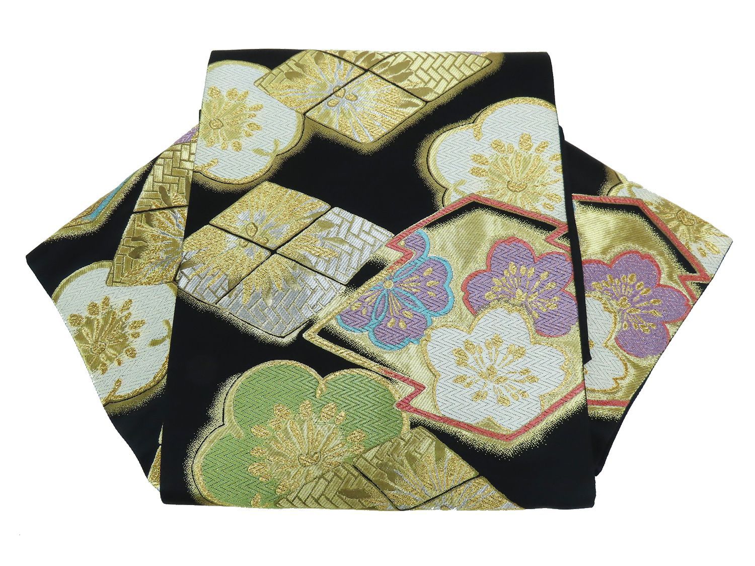 振袖用　袋帯　六通柄 正絹　黒地　 458cm　【中古】美品 3637ll 振袖用 袋帯 六通柄 正絹 黒地 458cm 【中古】美品 3637ll - メルカリ