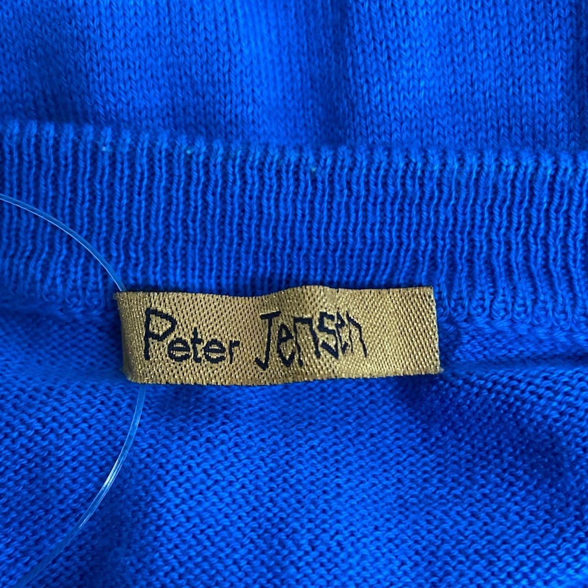 PETER (ピーターイェンセン) 長袖セーター サイズXS レディース美品  ブルー×レッド ダイヤ PETER JENSEN(ピーターイェンセン) 長袖セーター サイズXS レディース