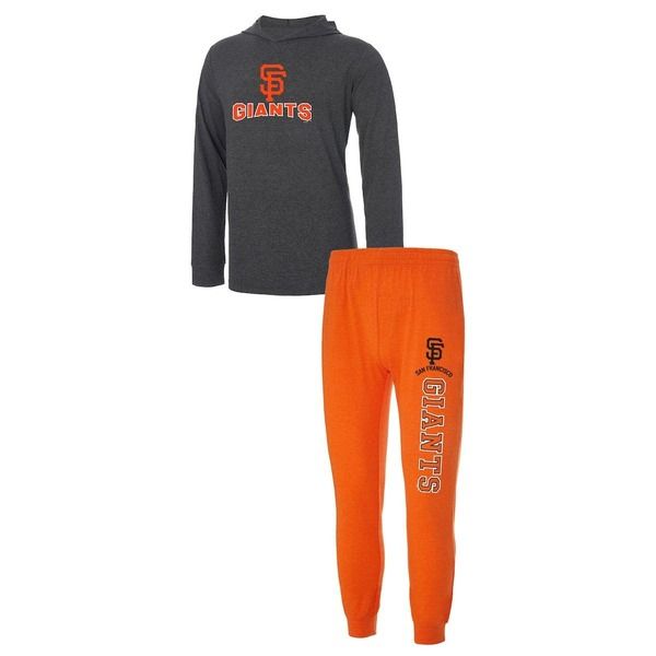 コンセプツ スポーツ メンズ アウター パーカー・スウェット ジョガーパンツ Mens Conceptsport Heather OrangeHeather Charcoal San Francisco Giants Meter Hoodie Joggerse