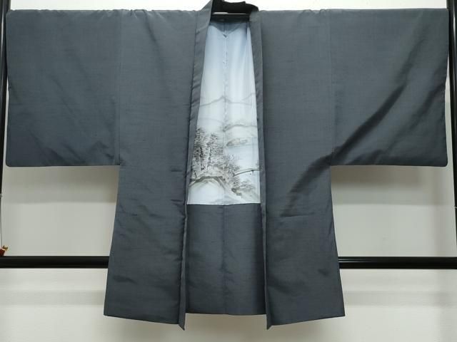 平和屋着物○男性 紬 アンサンブル 霞文 正絹 逸品 CAAO8148ut 平和屋