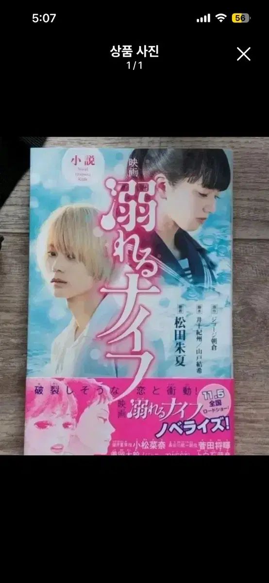 本 水に落ちたナイフ 原書 日本 小説 菅田将暉 小松菜奈