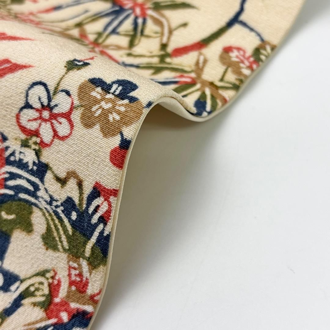 名古屋帯 型染 草花模様 鳥の子色 縮緬 O-6207 名古屋帯 型染 草花模様 鳥の子色 縮緬 O-6207 - メルカリ