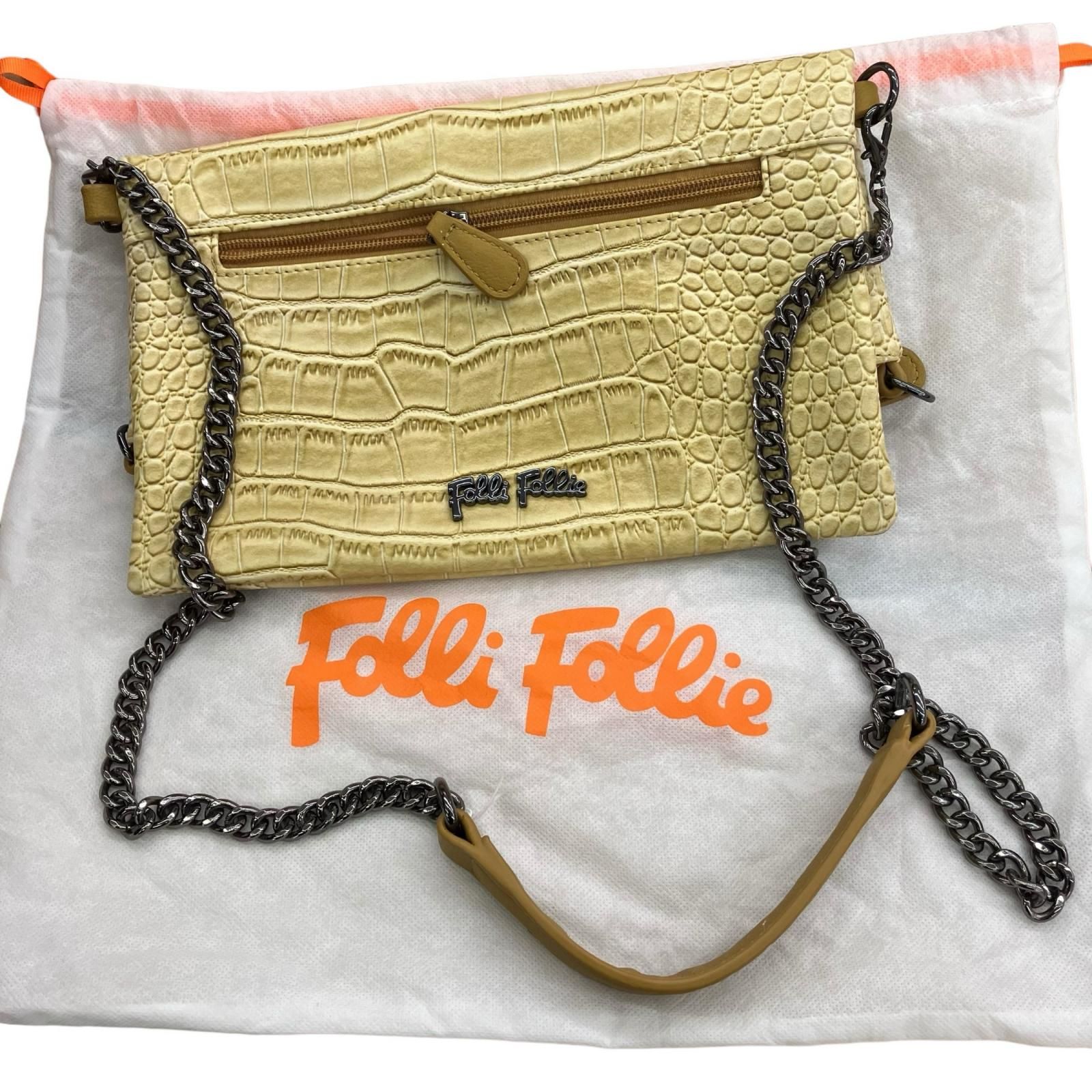 follifollie ショルダーバッグ クロコ型押し フォリフォリ 2way 