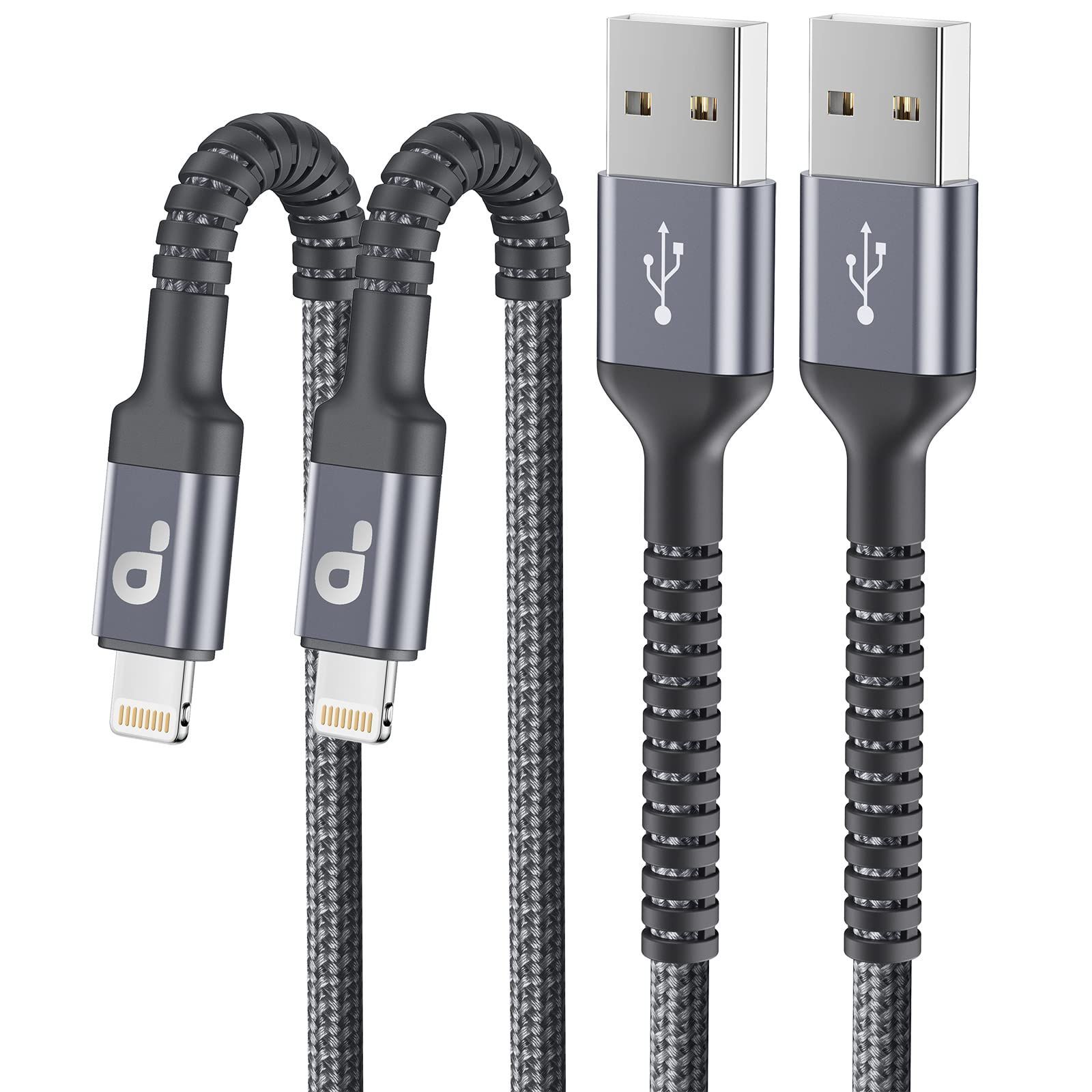 87 X XR XS 6 Max Pro 11 12 5 13 14 iPhone Plus iPhone Apple Charger Keburu USB iPad Ultra Durable Fast Charging MFI Certified Compatible with Various iPods, iPhone Lightning Cable, 2 Chargers, 1M