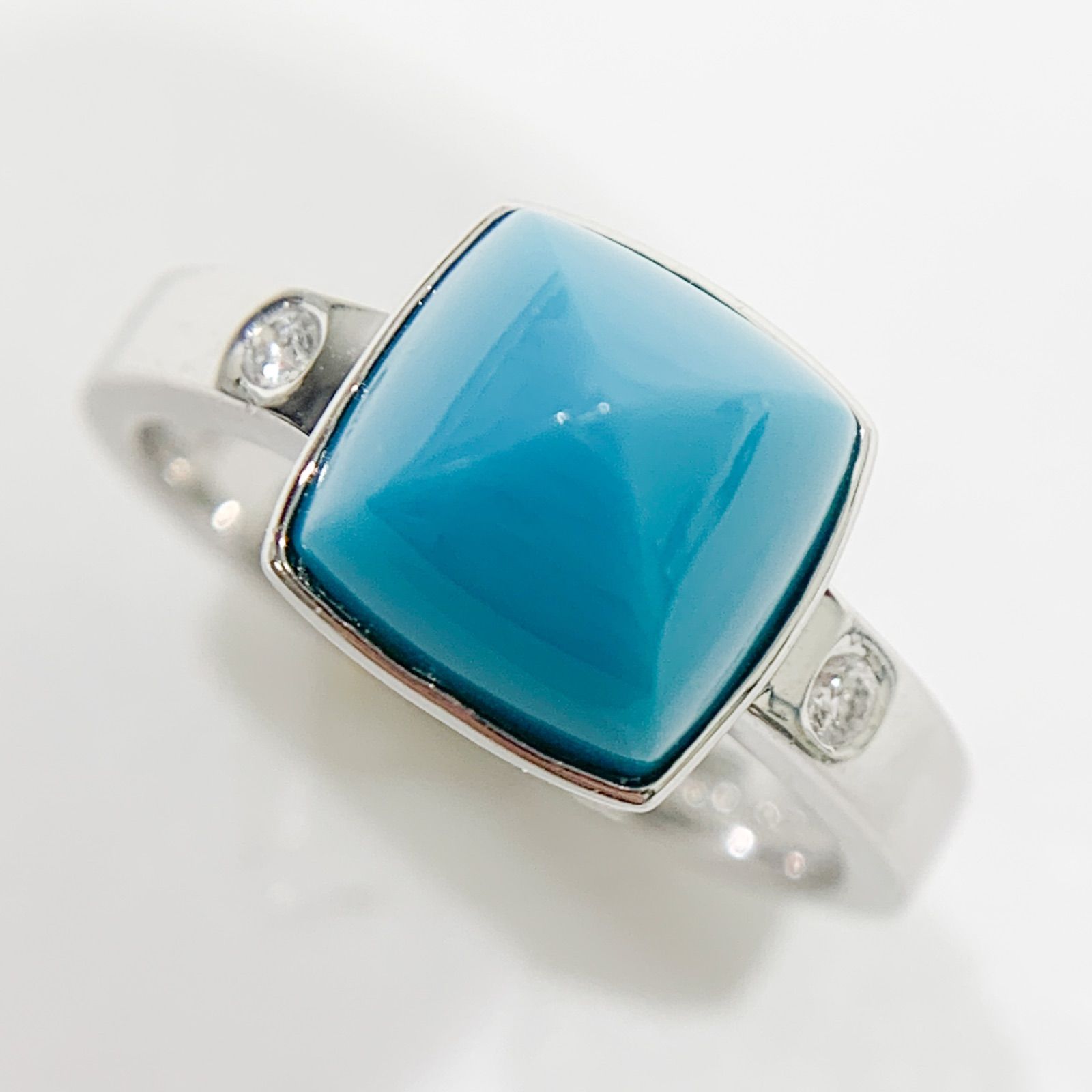 中古】 ミキモト MIKIMOTO ターコイズ ダイヤモンド リング 指輪 Pt950