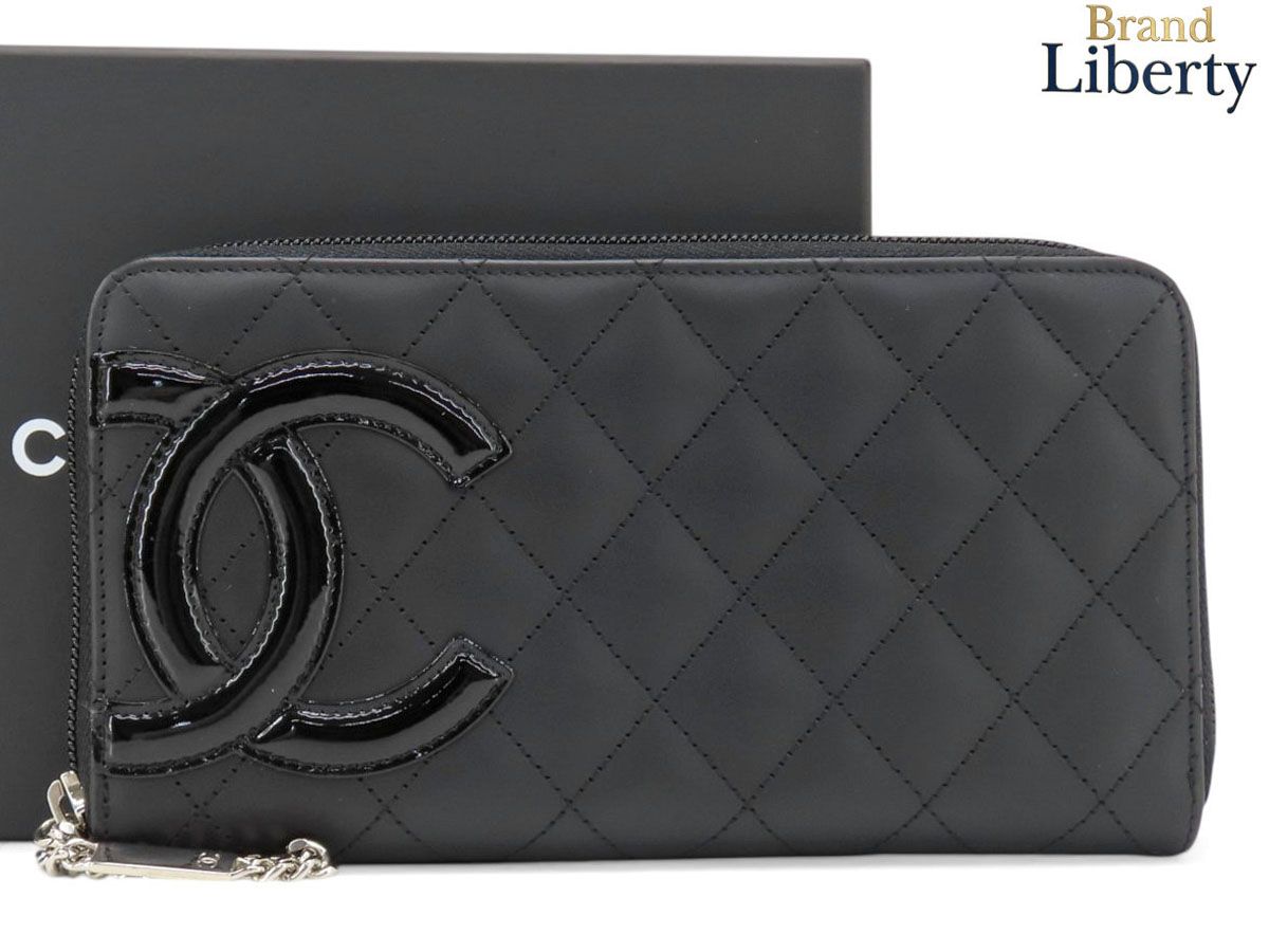 超美品 シャネル CHANEL カンボンライン ココマーク ラウンドファスナー長財布 ブラック ブラック エナメル ピンク カーフスキン A50078 楽天市場】【財布】CHANEL シャネル カンボンライン ココマーク