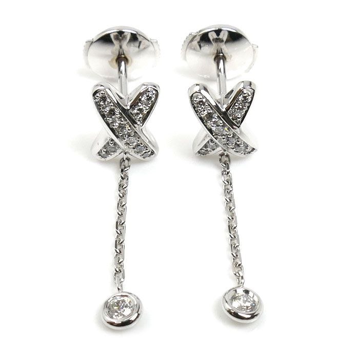 Chaumet ショーメ K18WG ホワイトゴールド ジュ・ドゥ・リアン ピアス 