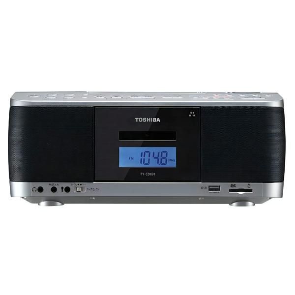 【中古】東芝(TOSHIBA) SD/USB/CDラジカセ シルバー リモコン付き TY-CDX91