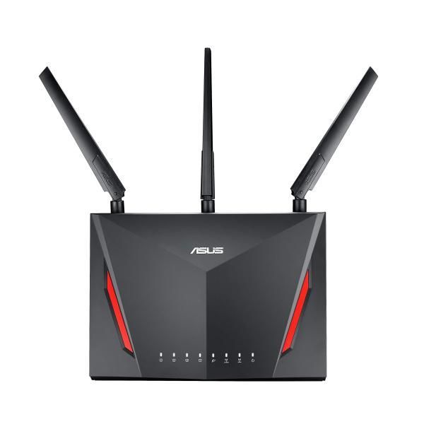 【中古】ASUS WiFi 無線 ゲーミングルーター 11ac AC2900 2,167+750Mbps デュアルバンド RT-AC86U 【接続18台/3階