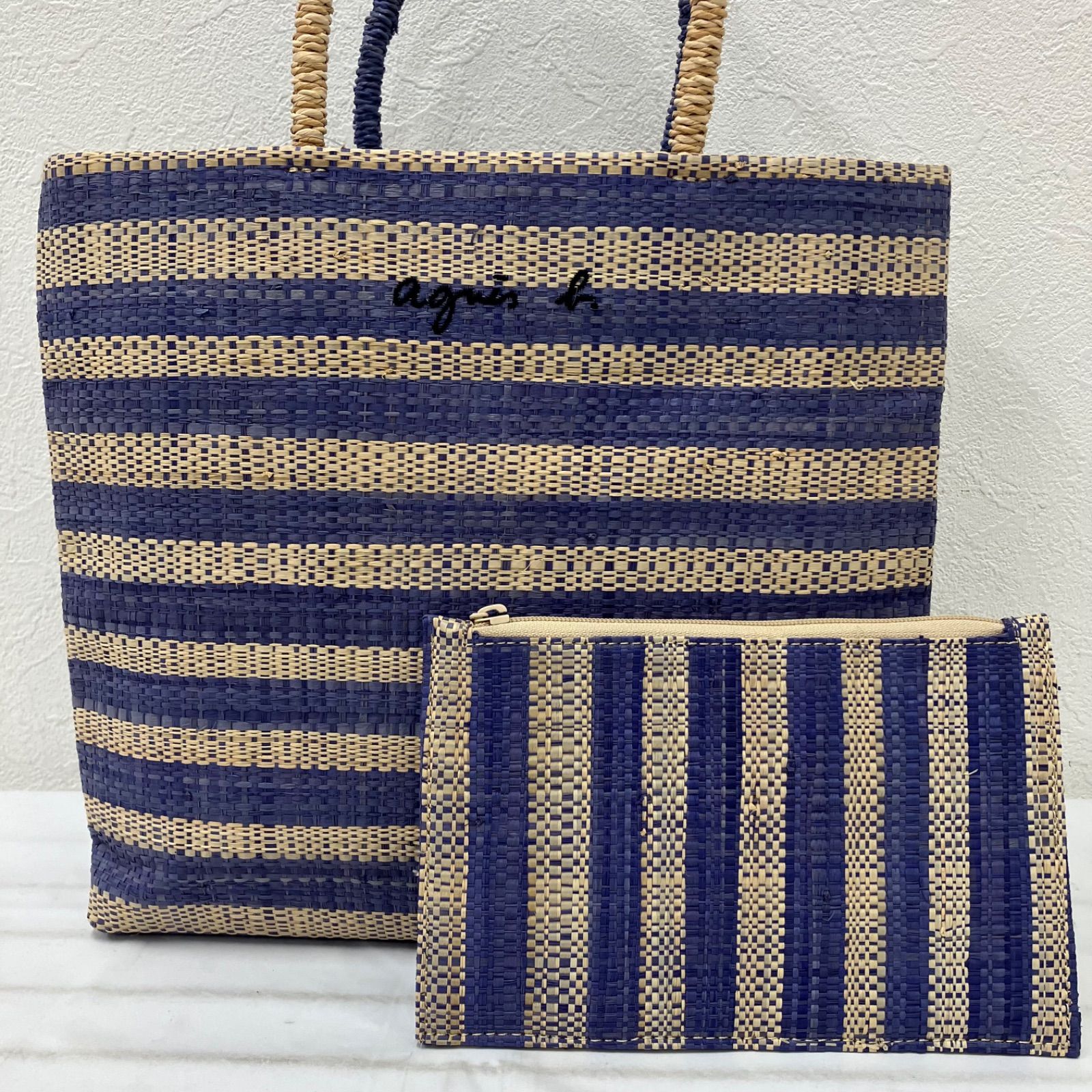 2167 agnes b. アニエスベー ラフィア ハンドバッグ トートバッグ