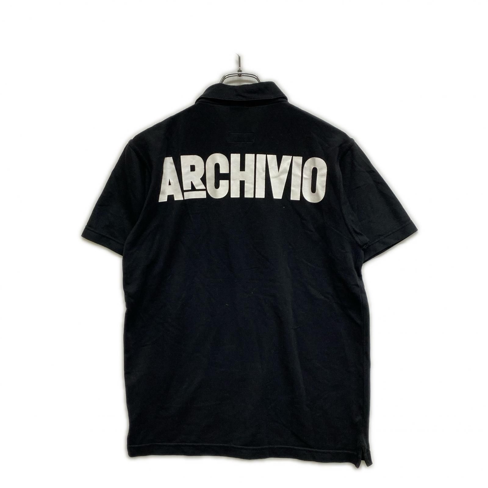 中古 メンズ アルチビオ archivio 半袖ポロシャツ S 黒 ブラック