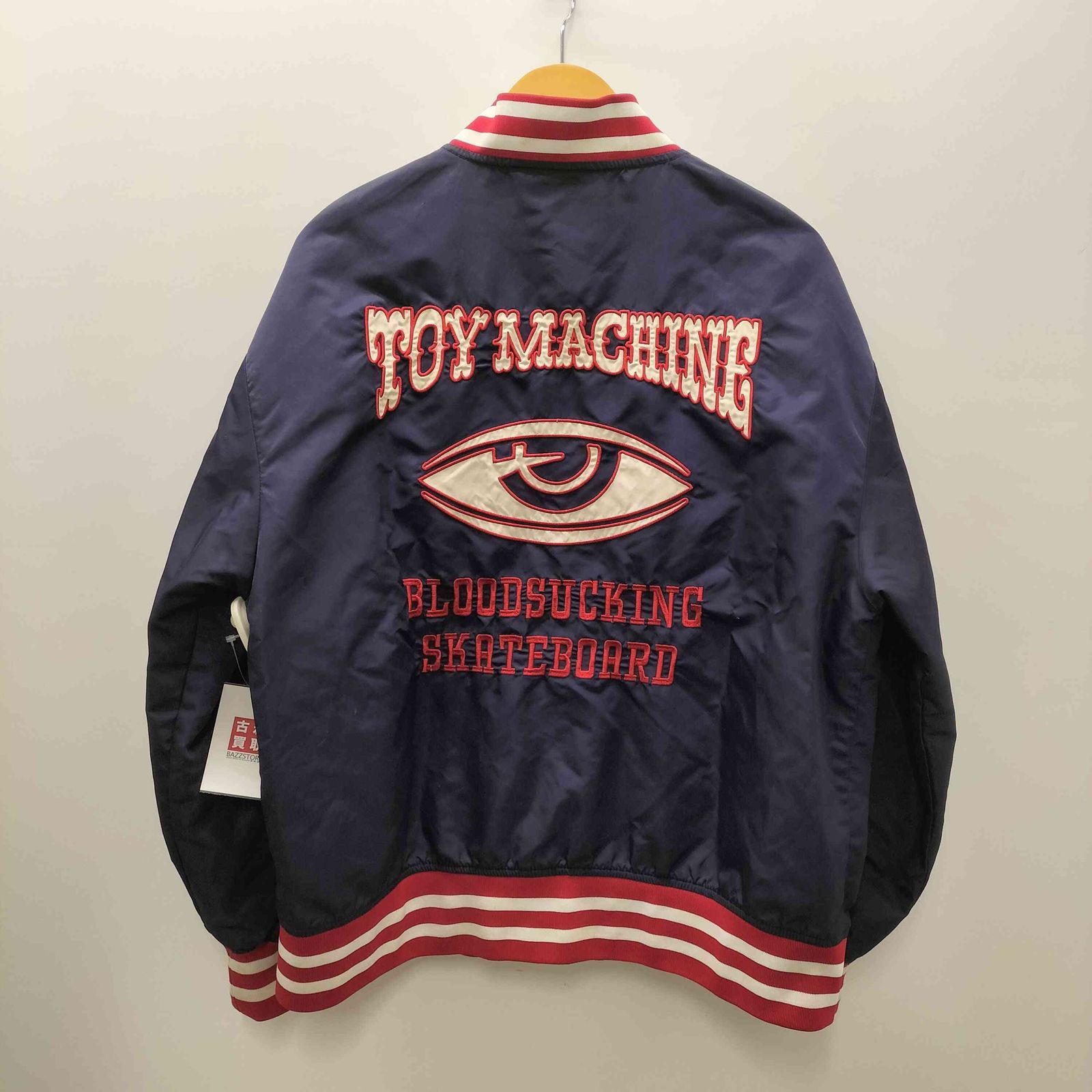 良品　トイマシーン　TM＆EYE　刺繍　スタジャン　ジャケット　ナイロン　Ｍ トイマシーン TOY MACHINE TM & EYE STADIUM JACKET 両面刺繍 ナイロン