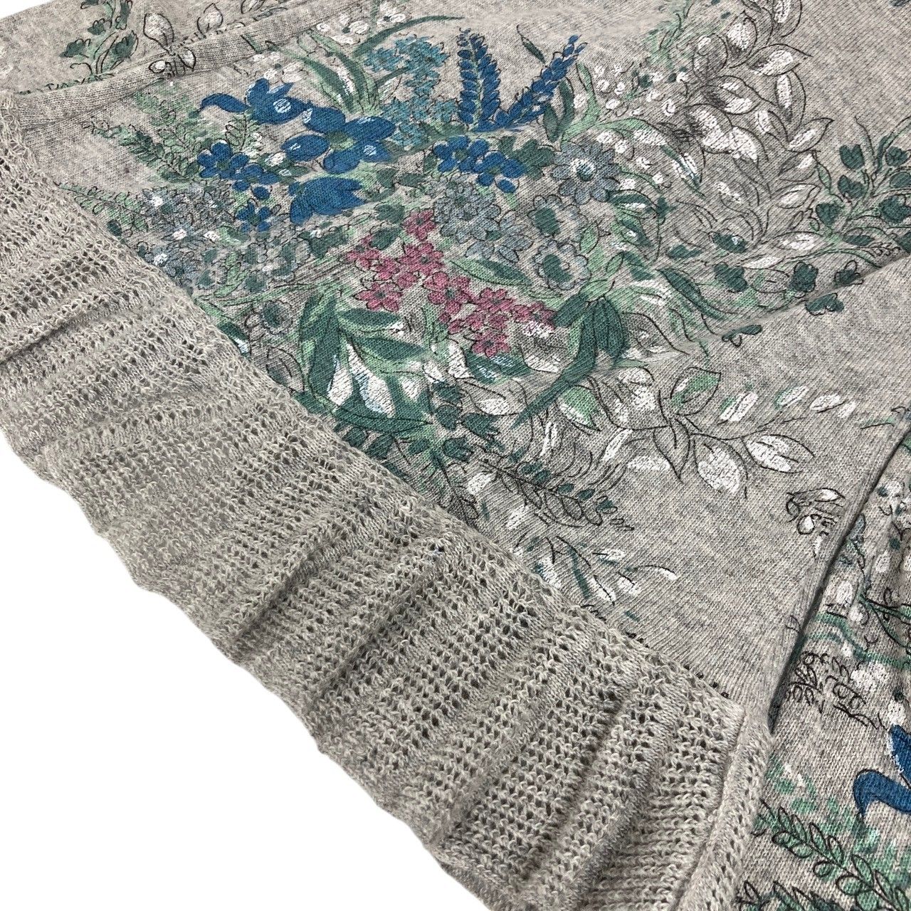 定価8万 Blumarine ブルマリン 花柄 フラワー カーディガン Blumarine/ブルマリン/フリル/カーディガン/花柄/サイズ42/グレー