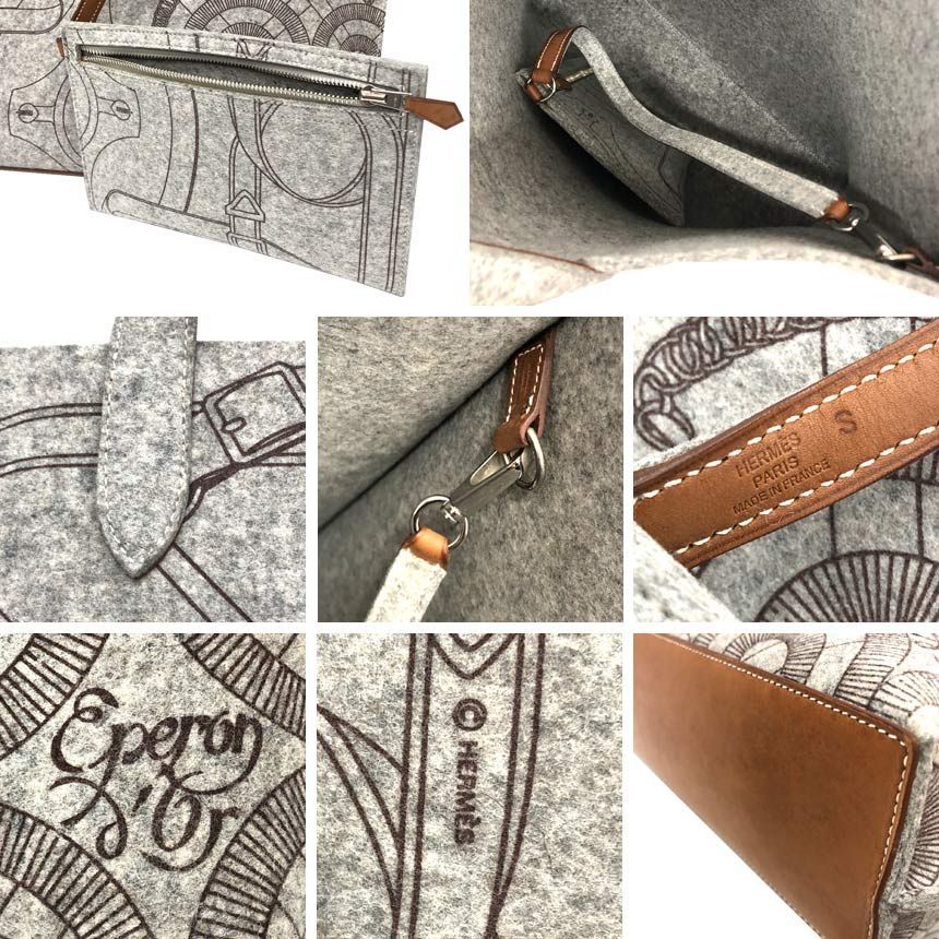 HERMES エルメス カリミGM トートバッグ □L刻印（2008年製）グレー 