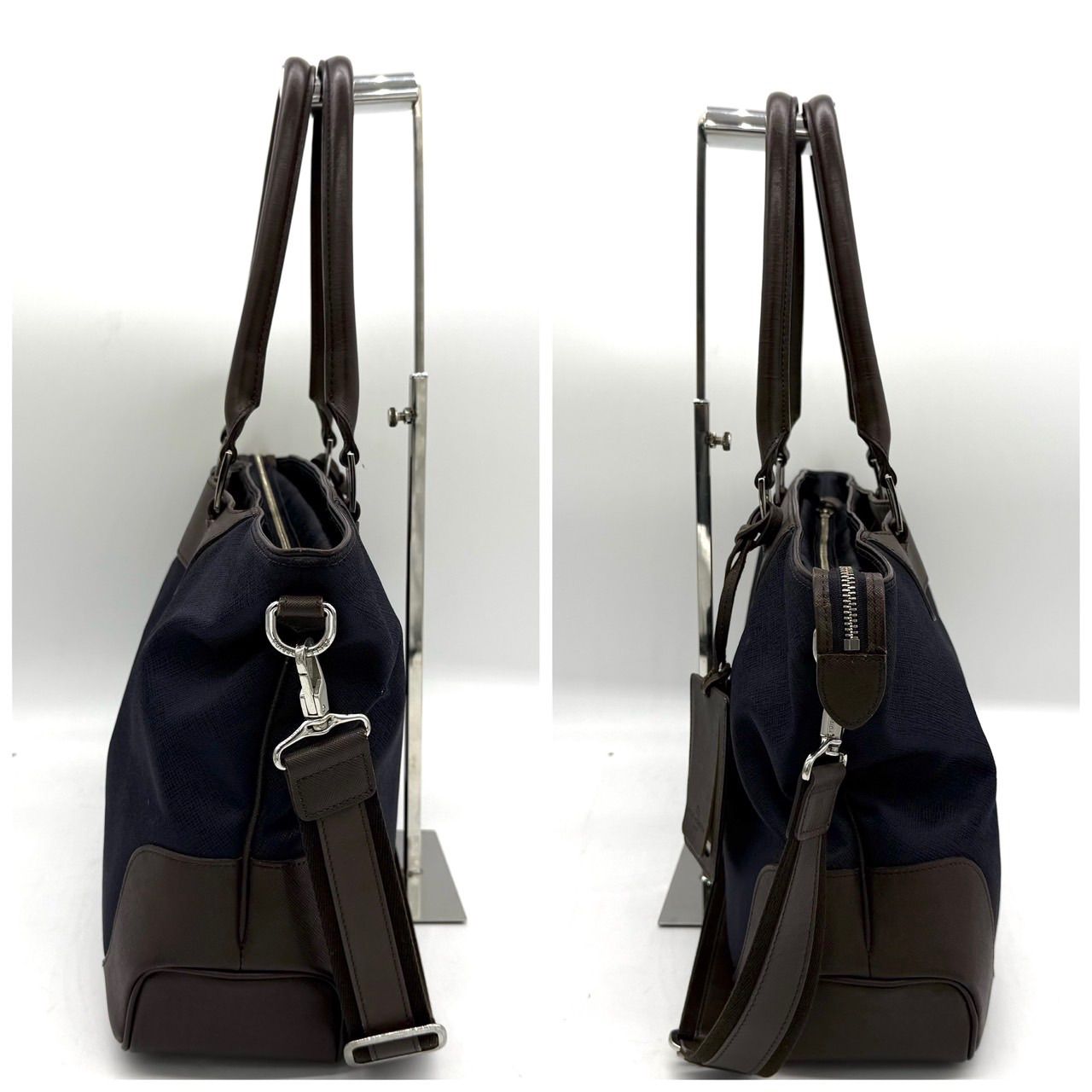 ペッレモルビダ トートバッグ 2way A4 ビジネス ネイビー ブラウン