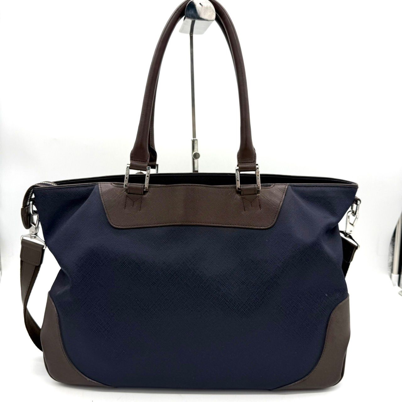 ペッレモルビダ トートバッグ 2way A4 ビジネス ネイビー ブラウン