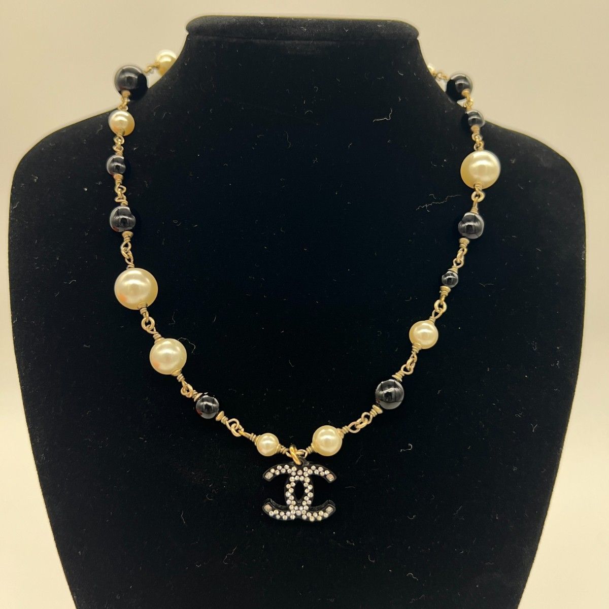 シャネル ココマーク ストーン ネックレス ブラック CHANEL シャネル 