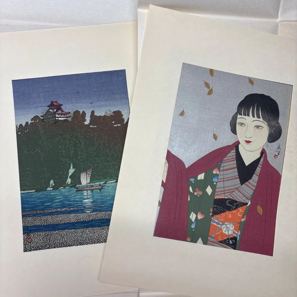 中古】 川瀬巴水遺作 日本新八景 付山川秀峰美人版画 巴水7枚・秀峰2枚