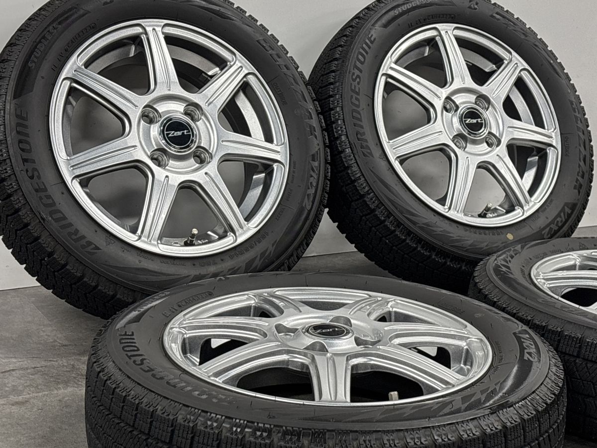 バリ溝 美品】Zart 14in 4.5J +45 PCD100 ブリザックVRX2 155/65R14 N