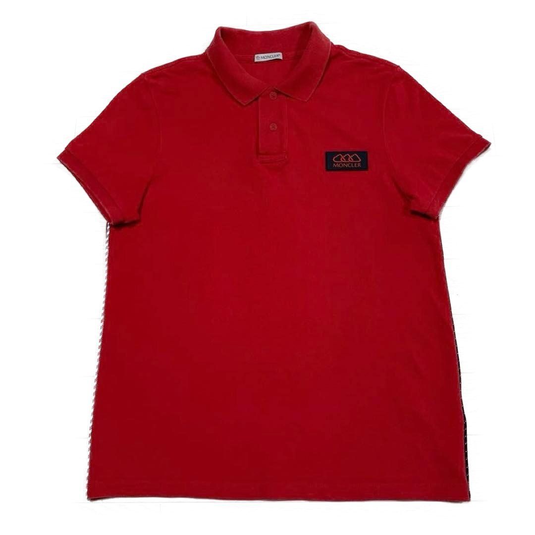 MONCLER レッド ポロシャツ Mサイズ 中古・古着通販】MONCLER (モンクレール) ポロシャツ レッド サイズ:M