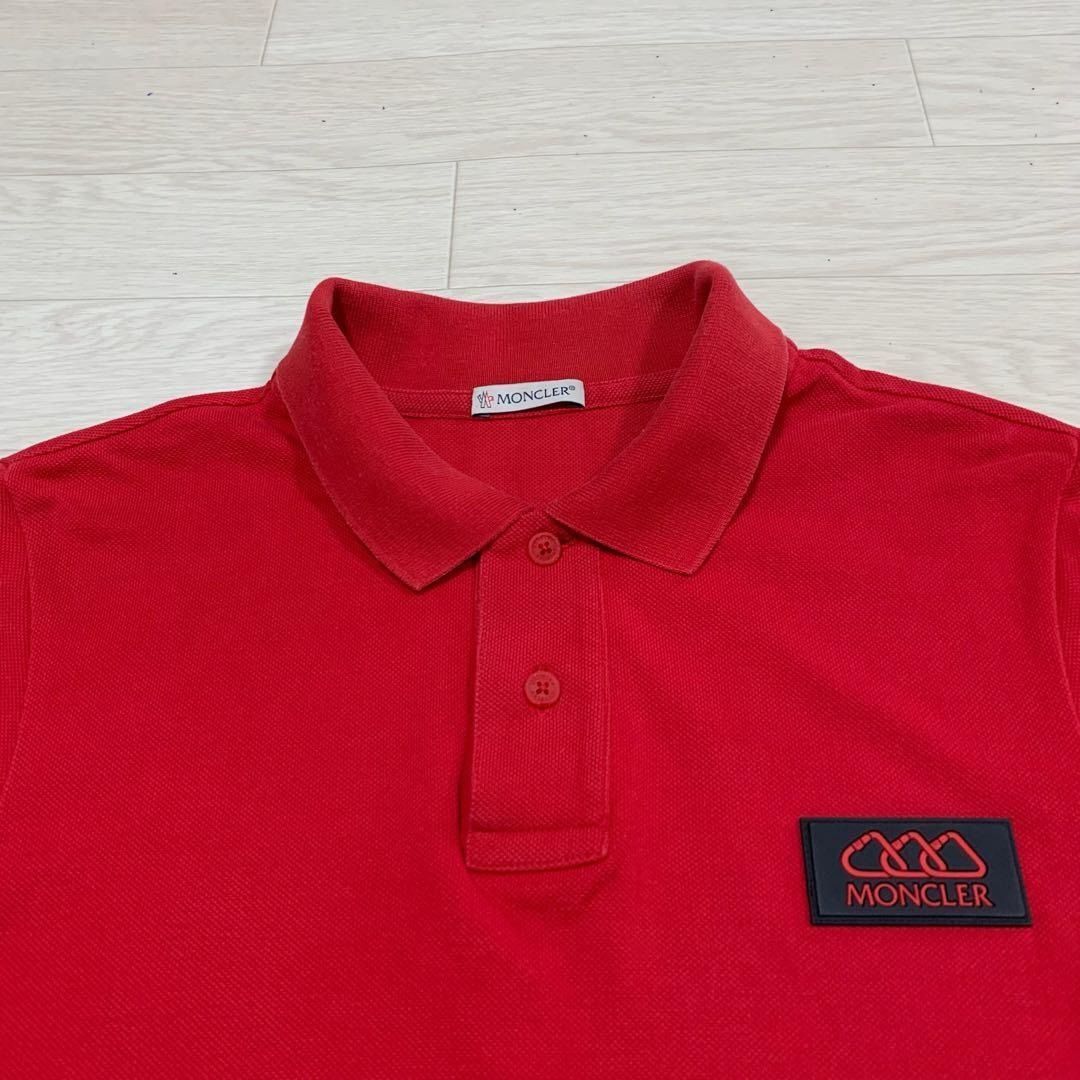 MONCLER レッド ポロシャツ Mサイズ 中古・古着通販】MONCLER (モンクレール) ポロシャツ レッド サイズ:M