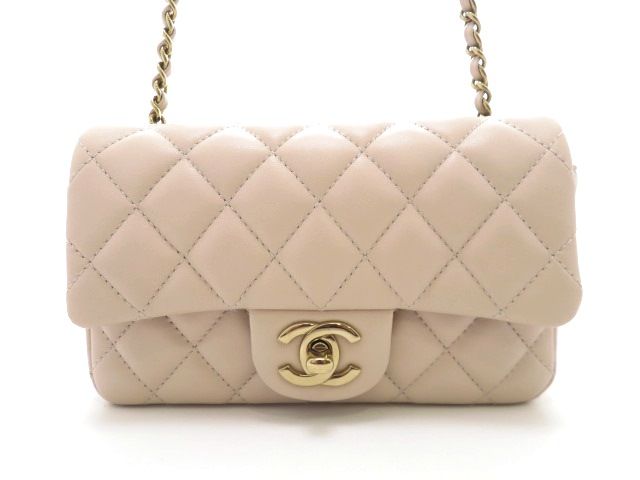 CHANEL シャネル ミニマトラッセ18 AS5219 ショルダーバッグ
 ラムスキン ピンクベージュ レディース【中古】【473】 王道◇可愛いサイズ感♪】CHANEL ミニマトラッセ 18cm バッグ (CHANEL