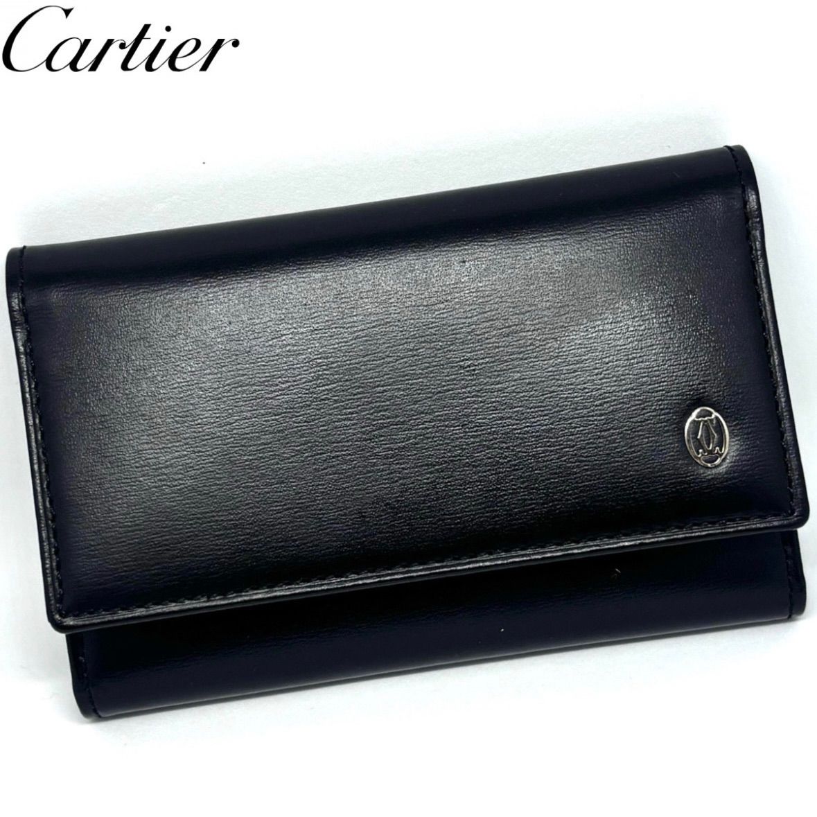 Cartier カルティエ マストライン 6連 キーケース ブラック レザー Cartier カルティエ マストライン 6連 キーケース ブラック レザー