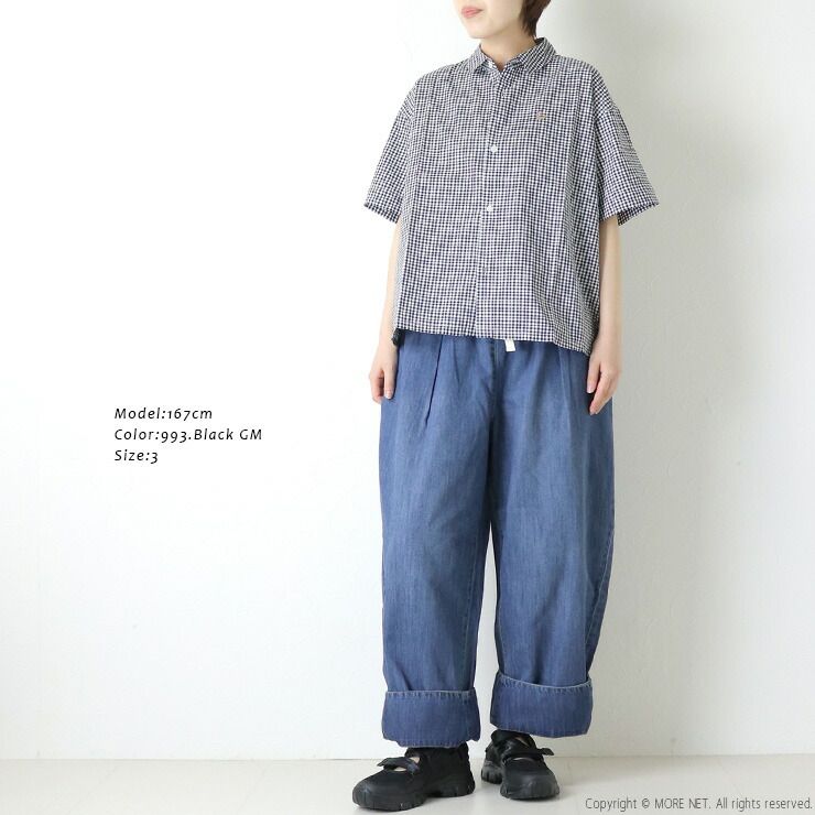 グリン grin ブロードお散歩刺繍シャツ 8262T-027 コットン ドット 