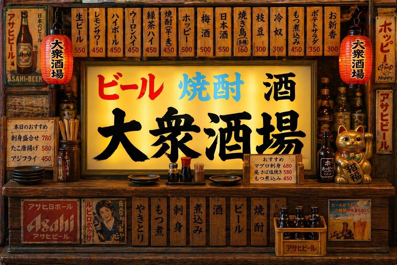 オーダー無料】大衆酒場 居酒屋 ビール 焼酎 日本酒 立飲み 宅飲み 