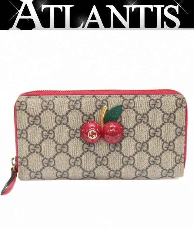 GUCCI(グッチ)GGスプリーム チェリーウォレット GUCCI グッチ チェリー GGスプリーム 二つ折り財布 GGスプリーム