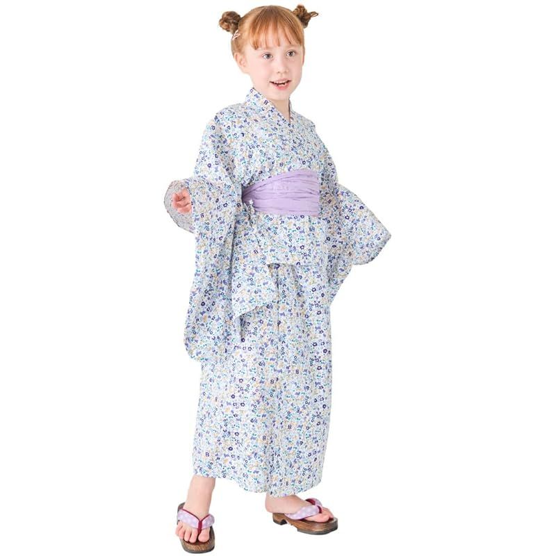 [ever closet] エバークローゼット 浴衣キッズ 子供 子供服 キッズ服 女の子 夏 夏服 夏物 セットアップ 上下セット お祭り 夏祭り 花火大会 和服 プチフラワー 1