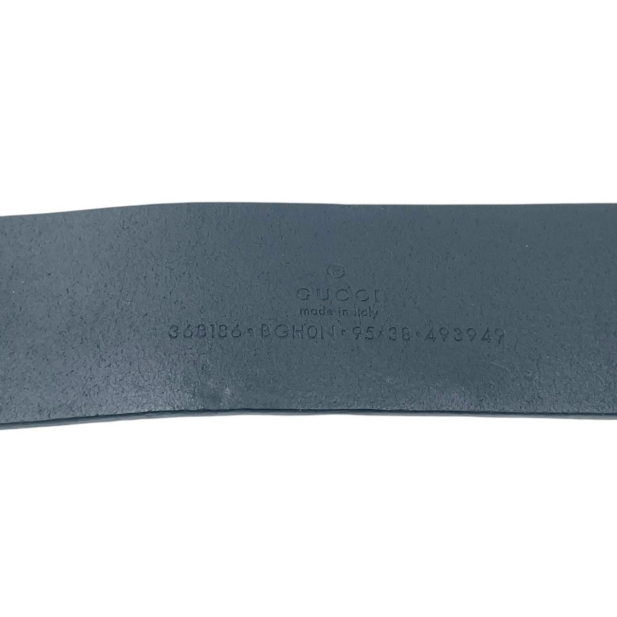 中古】 GUCCI グッチ インターロッキング レザー ベルト ブラック 黒