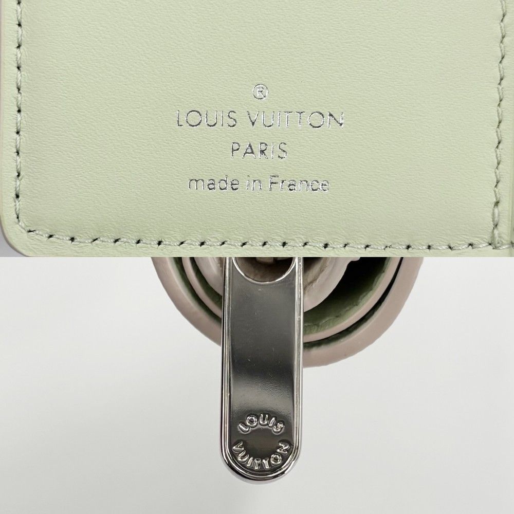 LOUIS VUITTON ルイヴィトン 三つ折り財布 モノグラムマヒナ ポルトフォイユクレア コンパクト ミニウォレット アイボリー グリーン M83075    クオーツ シルバー金具 レディース 美品【中古品】 LOUIS VUITTON - LOUIS VUITTON ルイヴィトン 三つ折り財布 モノグラム