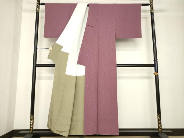 平和屋着物●世界的人形師　辻村寿三郎　ジュサブロー　小紋　幾何学文様　正絹　逸品　AABH3347ck 平和屋着物○世界的人形師 辻村寿三郎 ジュサブロー 小紋 幾何学文様