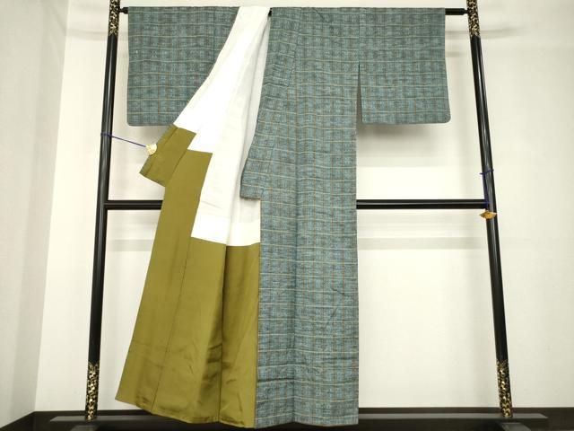 平和屋着物○花織 紬 格子 正絹 逸品 AABH4211ck - メルカリ