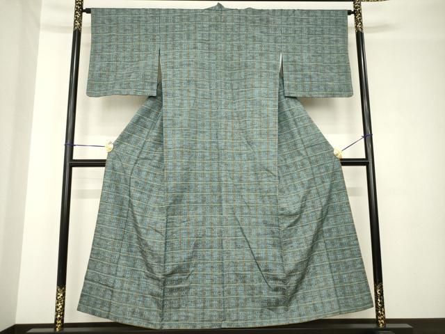 平和屋着物●花織　紬　格子　正絹　逸品　AABH4211ck 平和屋着物○花織 紬 格子 正絹 逸品 AABH4211ck - メルカリ