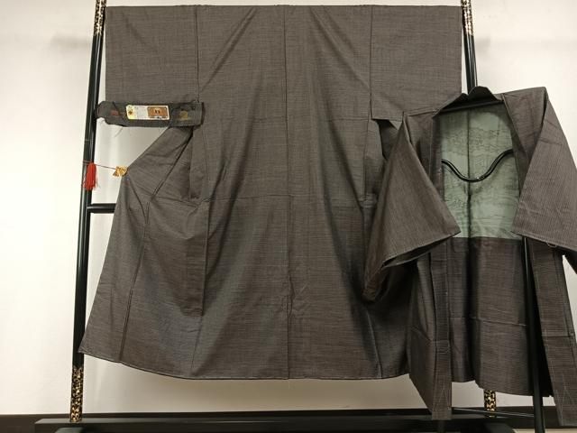 平和屋着物●男性　本場大島紬　アンサンブル　100亀甲　総詰め　証紙付き　正絹　逸品　AABH0734fy 平和屋着物○男性 本場大島紬 アンサンブル 100亀甲 総詰め 証紙付き