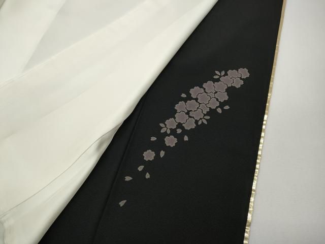 平和屋着物●ブライダルファッションデザイナー・桂由美　黒留袖　刺繍　立波草花文　十二単風　暈し染め　金糸　逸品　未使用　CABE7011ut 平和屋着物○ブライダルファッションデザイナー・桂由美 黒留袖 刺繍