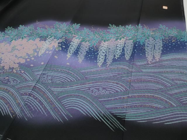 平和屋着物○ブライダルファッションデザイナー・桂由美 黒留袖 刺繍